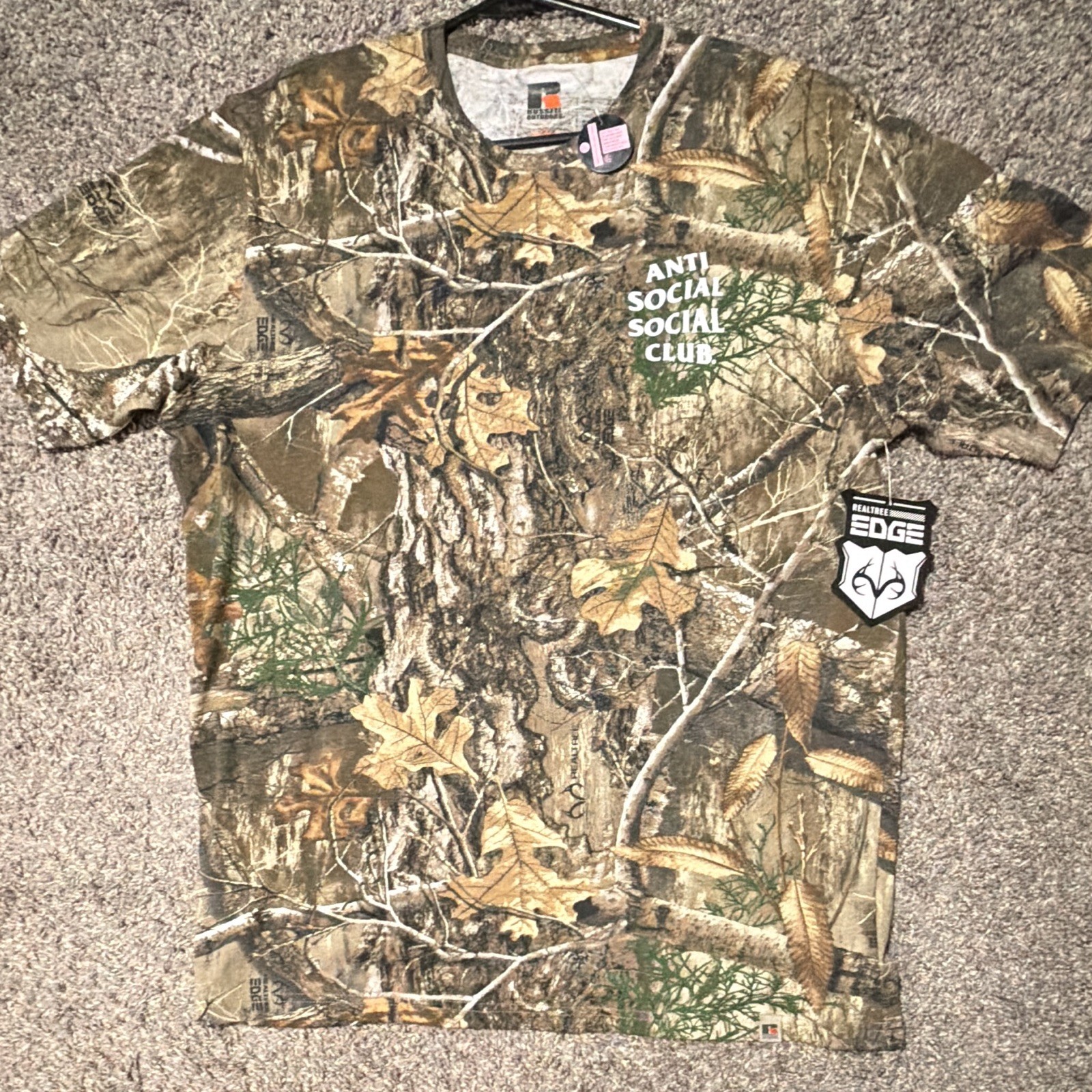 Anti Social Social Club Realtree Edge Camo Graphic T-Shirt Men\'s L New n Plastic