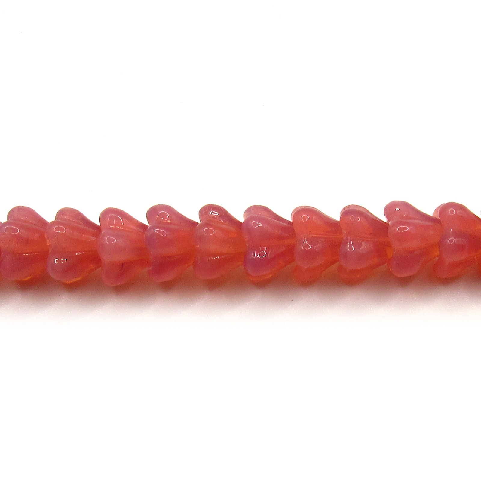 Milky Light Pink Bell Flowers - 25 8x6 mm Czech Glass Pressed Beads Milky Light Pink Bell Flowers - 25 8x6 mm Czech Glass Pressed Beads