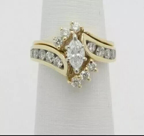 3Ct Marquise Cut Lab-Created Diamond Women\'s Wedding Ring 14K Yellow Gold Plated 3Ct Marquise Cut Lab-Created Diamond Women\'s Wedding Ring 14K Yellow Gold Plated