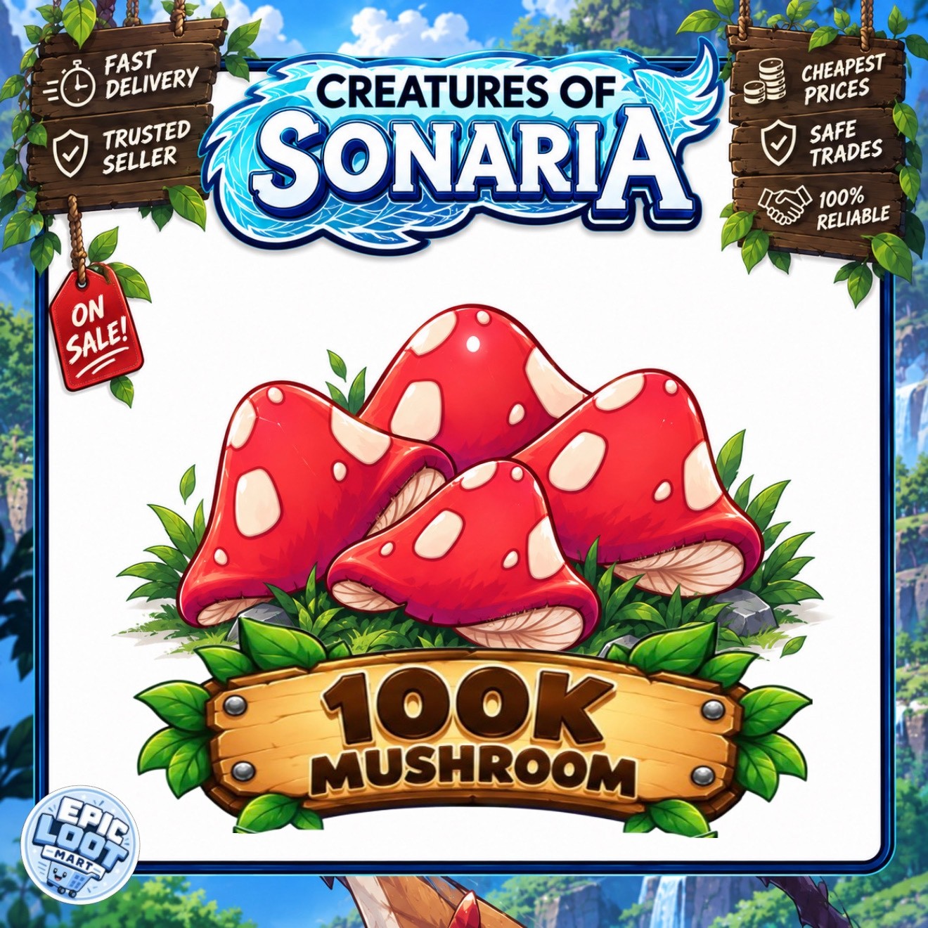 CREATURES OF SONARIA[ 250k- 10M Mushrooms🍄] CHEAPEST PRICE🔥SUPER QUICK✅🍄