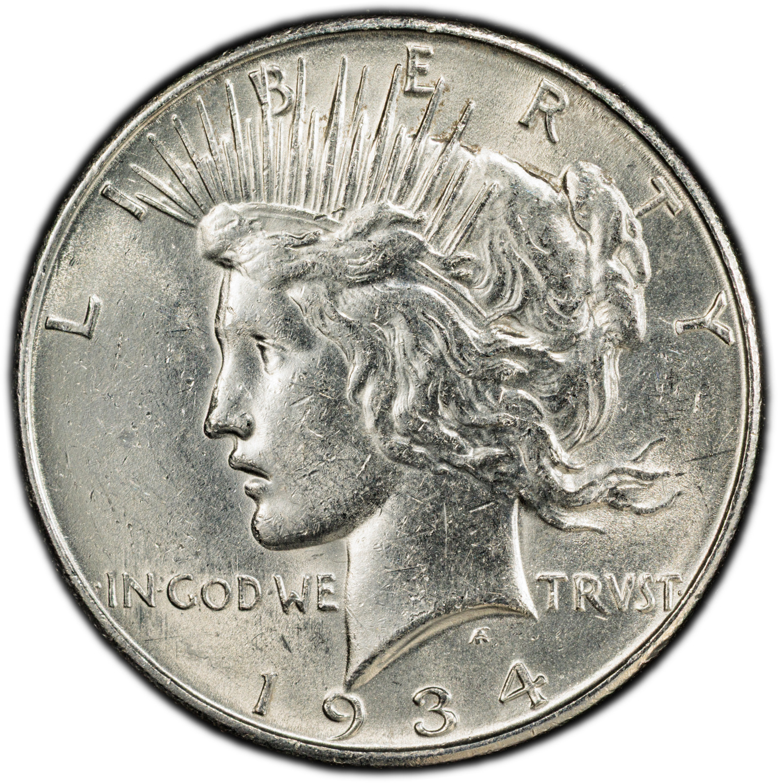 1934-D High-End PCGS AU55 VAM 3, DDO Med D Peace Dollar | 40th Anniversary Label