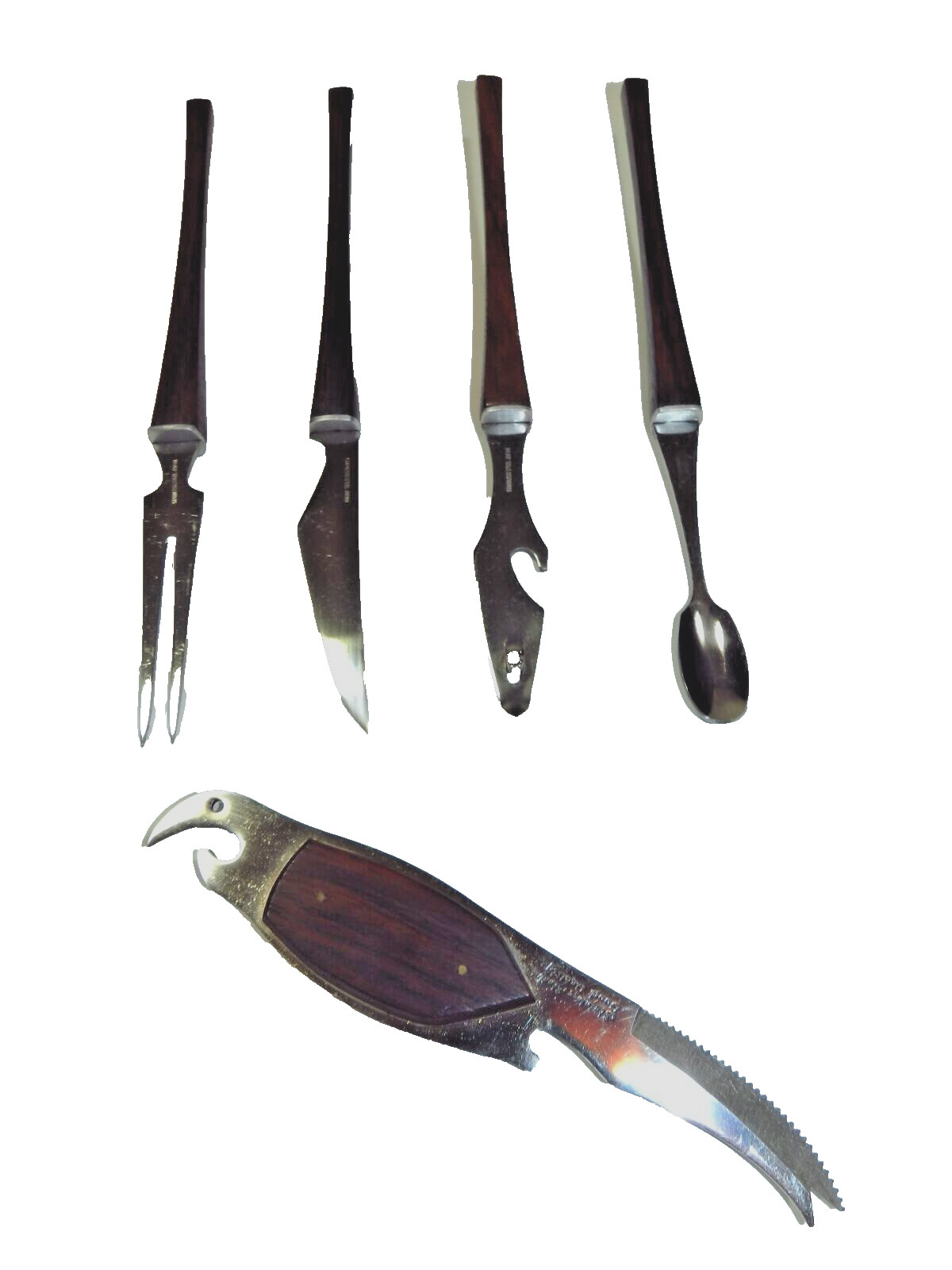 Mid Century Modern Teak Barware Set