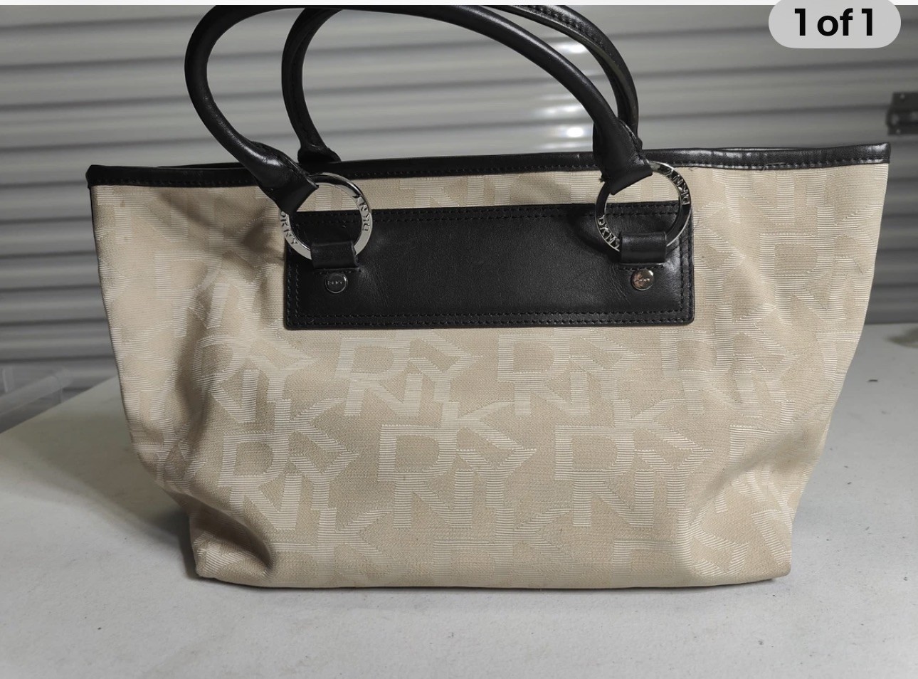 DKNY Monogram Handbag Beige /Brown