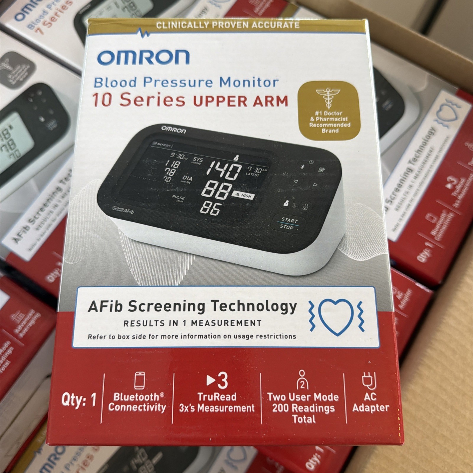 Omron 10 Series Upper Arm Blood Pressure Monitor AFib Bluetooth - BP7465 - NEW Omron 10 Series Upper Arm Blood Pressure Monitor AFib Bluetooth - BP7465 - NEW