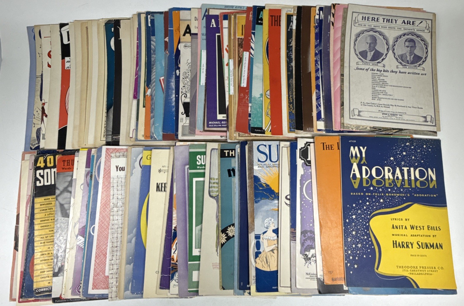 Vintage 1920\'s-1950\'s Large Sheet Music Lot Of 115 (1)