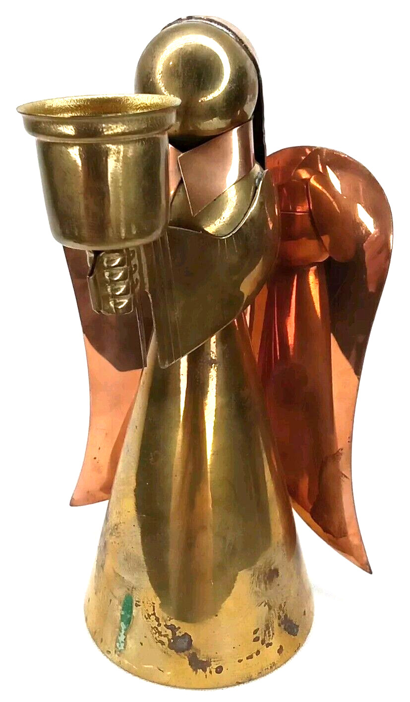 Vintage 1960s Metal Angel Christmas Candle Holder Vintage 1960s Metal Angel Christmas Candle Holder