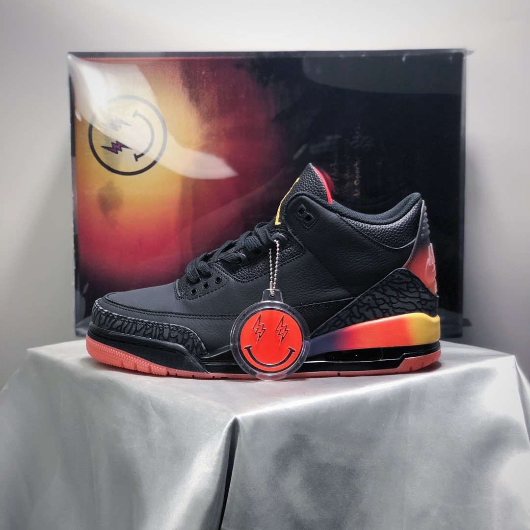 J. Balvin x AJ 3 Retro Rio Men's Retro Sports Shoes Black FN0344-001