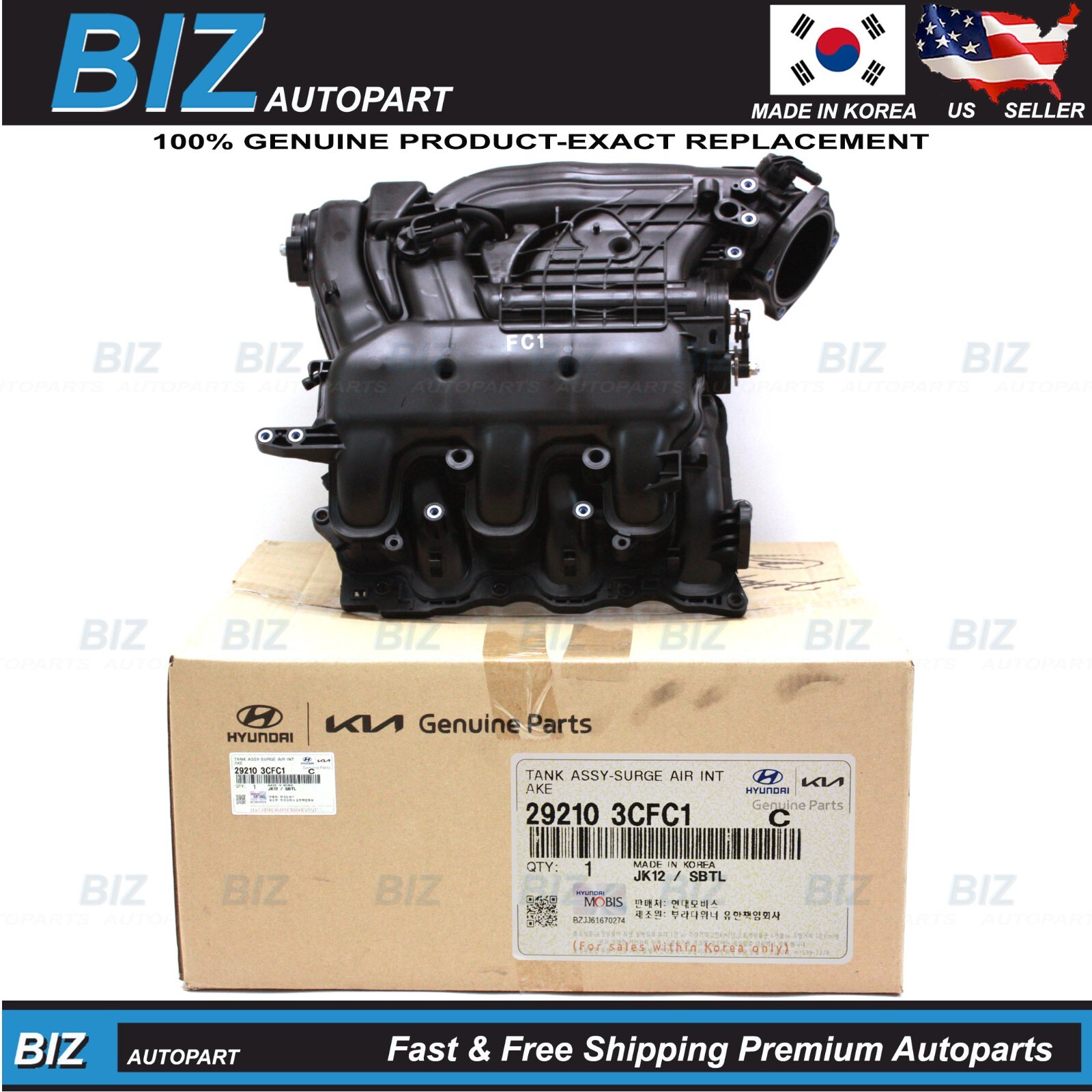 Genuine Surge Intake Manifold Upper for 12-25 Hyundai Kia 3.3L 3.8L 29210-3CFC1 Genuine Surge Intake Manifold Upper for 12-25 Hyundai Kia 3.3L 3.8L 29210-3CFC1