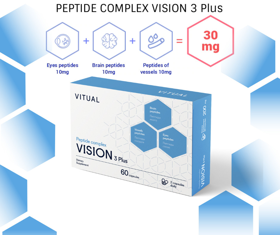 Vision 3 Plus - Visual System Peptide Bioregulator Complex 60 Capsules