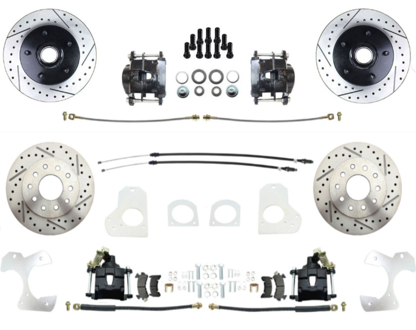 1982-1992 Camaro Front & Rear Brake Package, Black PC Calipers, D/S Rotors