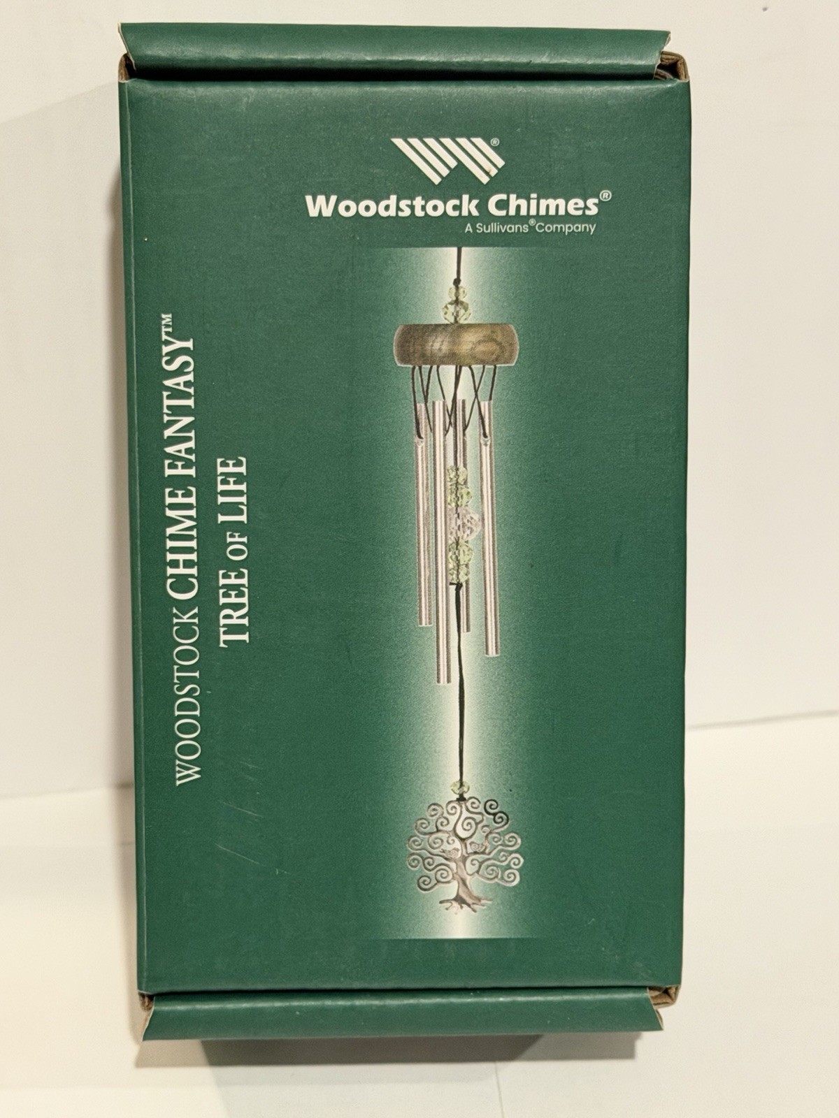 Woodstock Wind Chimes Tree of Life Chime™ Birds Green Crystals High Pitch IOB