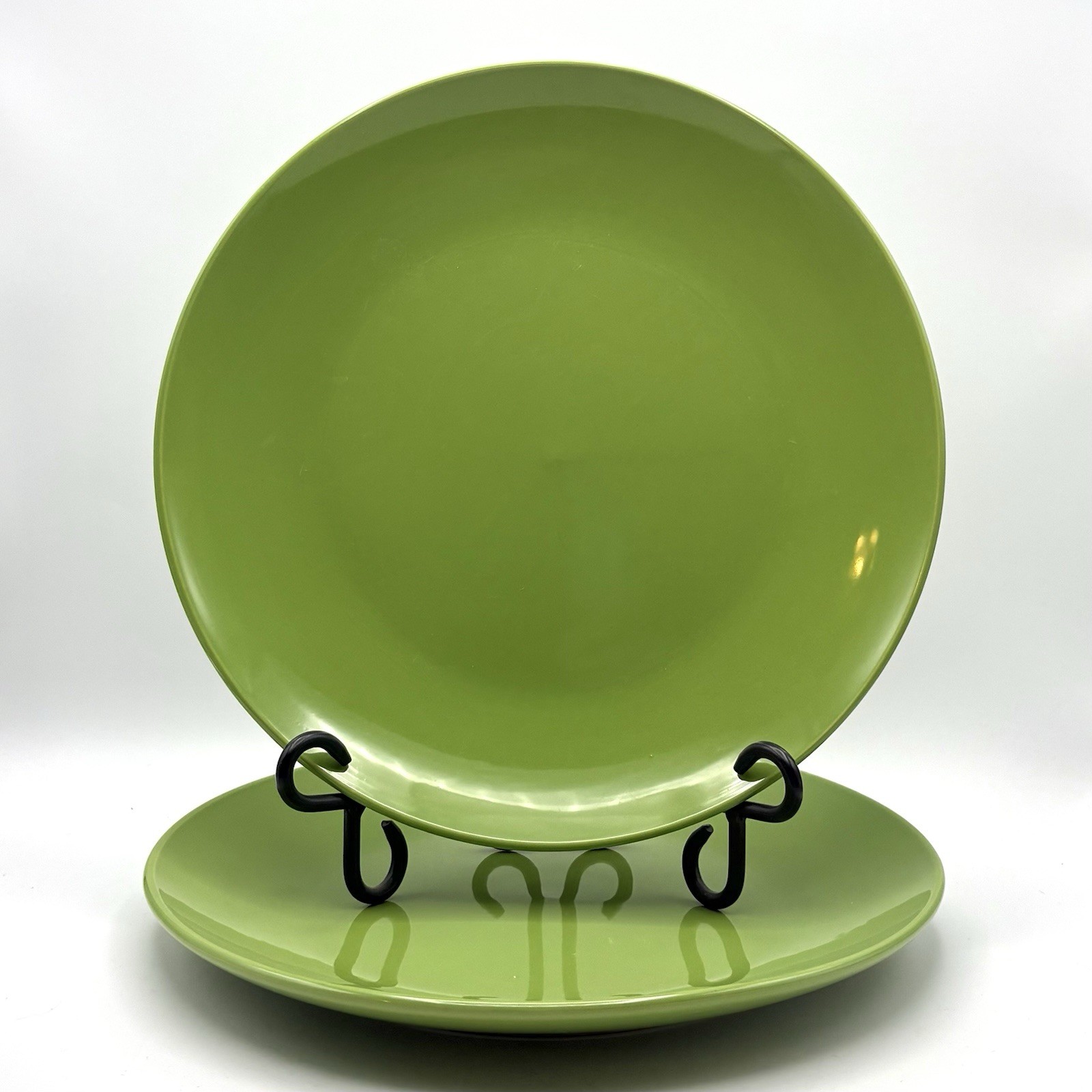 Lime Green Ceramic Dinner Plates 10.75” Royal Norfolk Sets Of 2 (10 Avail)