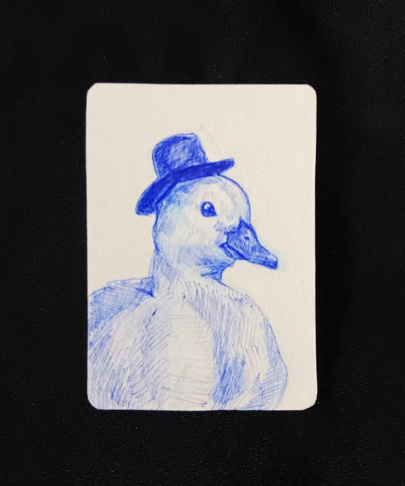 Fancy Mr. Duck – Original ACEO – Blue Ink Drawing – Signed Mini Art Fancy Mr. Duck – Original ACEO – Blue Ink Drawing – Signed Mini Art