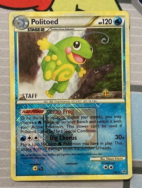 Pokemon Politoed STAFF National Championships 2010 Crosshatch Foil Promo 7/95