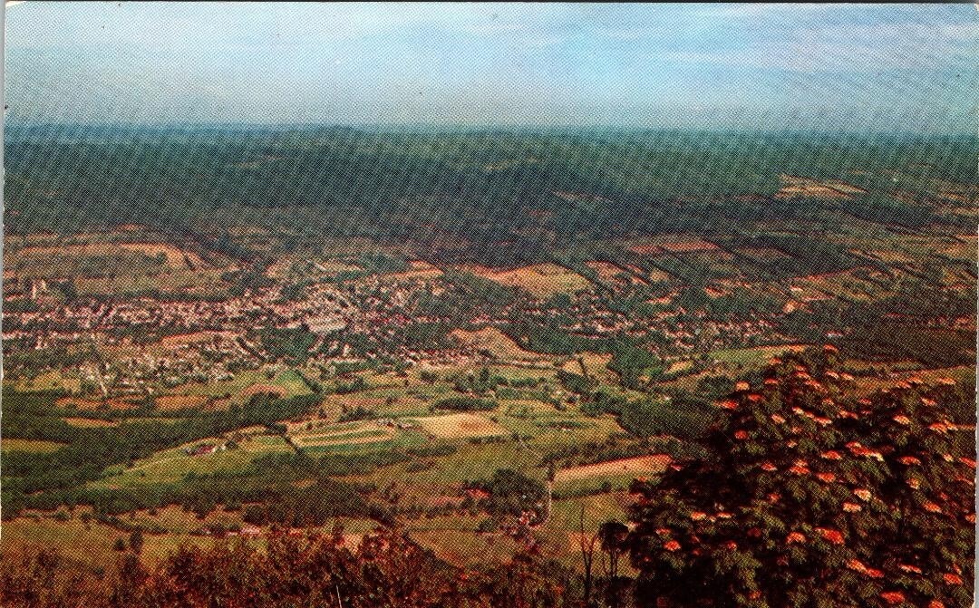 Vtg Birds Eye View North Adams Massachusetts MA UNP Chrome Postcard