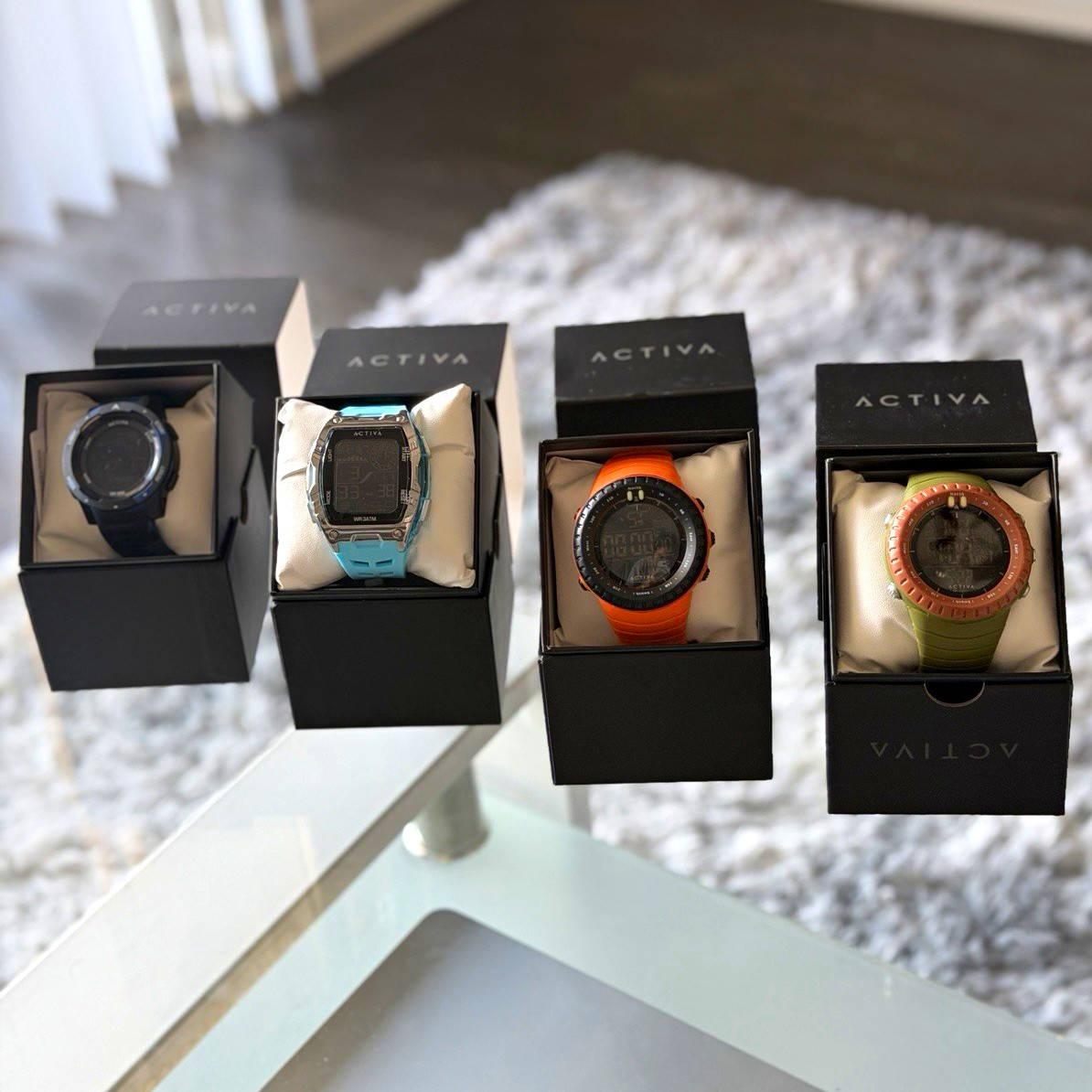 Activa Digital Sport Wristwatch Lot of 4 w/Boxes Activa Digital Sport Wristwatch Lot of 4 w/Boxes