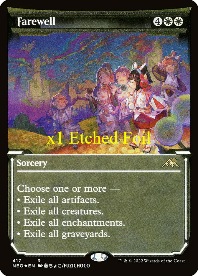 MTG Etched Foil Showcase Kamigawa: Neon Dynasty NEO Farewell MINT