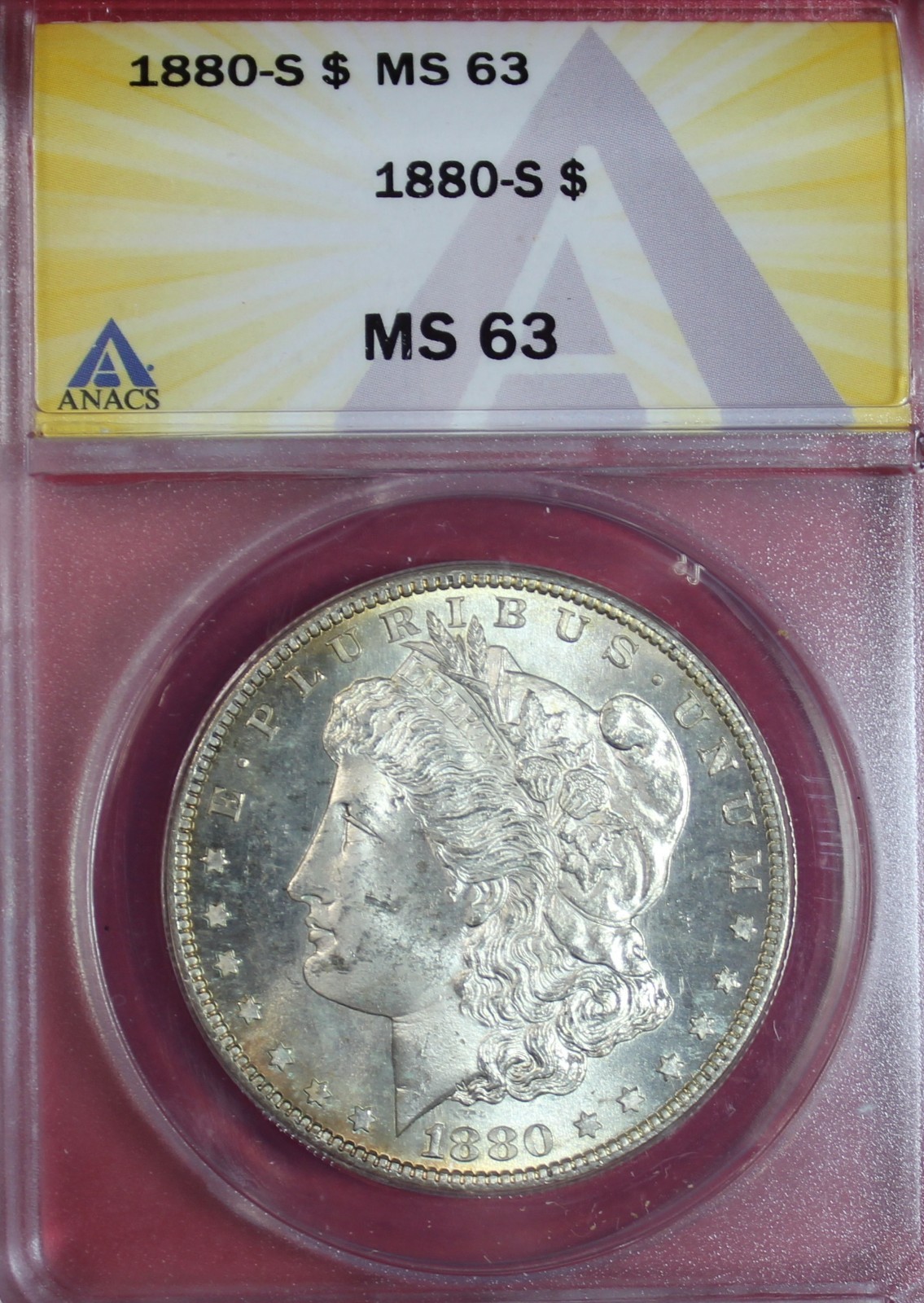 1880-S MORGAN DOLLAR ANACS MS63 1880-S MORGAN DOLLAR ANACS MS63