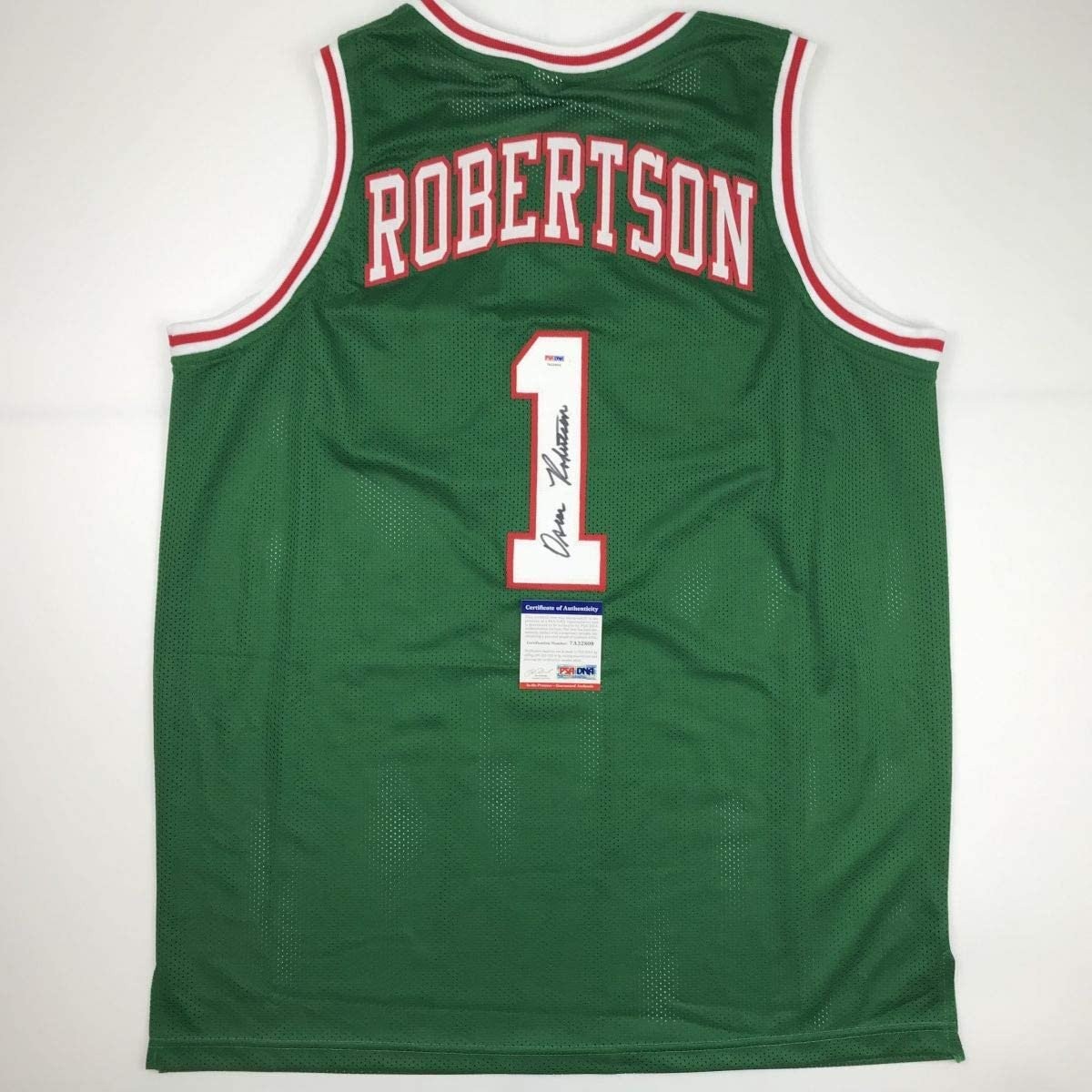 Autographed/Signed Oscar Robertson Milwaukee Green Jersey PSA/DNA COA