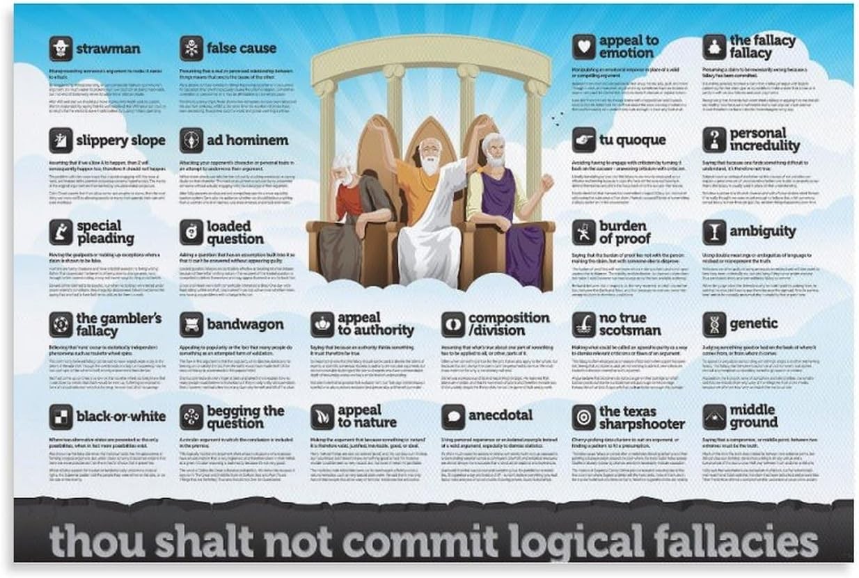 Don\'t Make A Logical Fallacy Poster Poster of Common Logical  Canvas