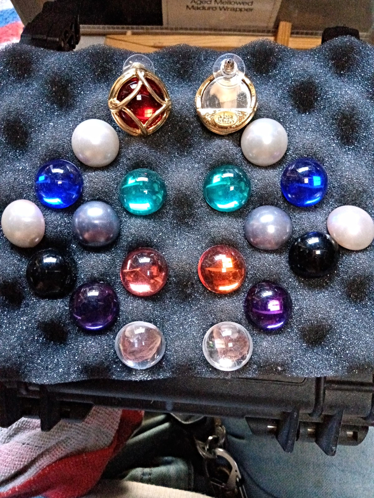 Vintage Joan Rivers Interchangeable Cabochon Earring Set Pierced Post Vintage Joan Rivers Interchangeable Cabochon Earring Set Pierced Post