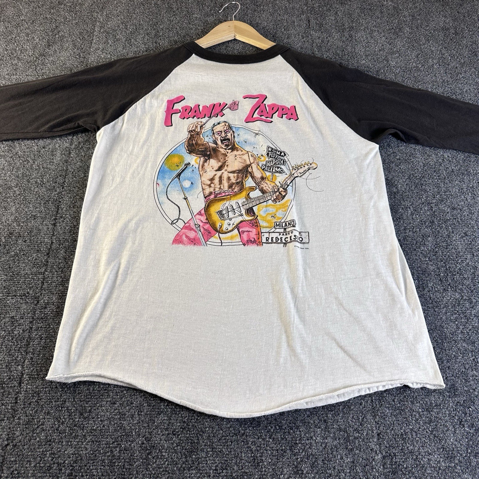 VTG 1988 Frank Zappa Concert Raglan T Shirt Mens XL 818 Pumpkin Single Stitch
