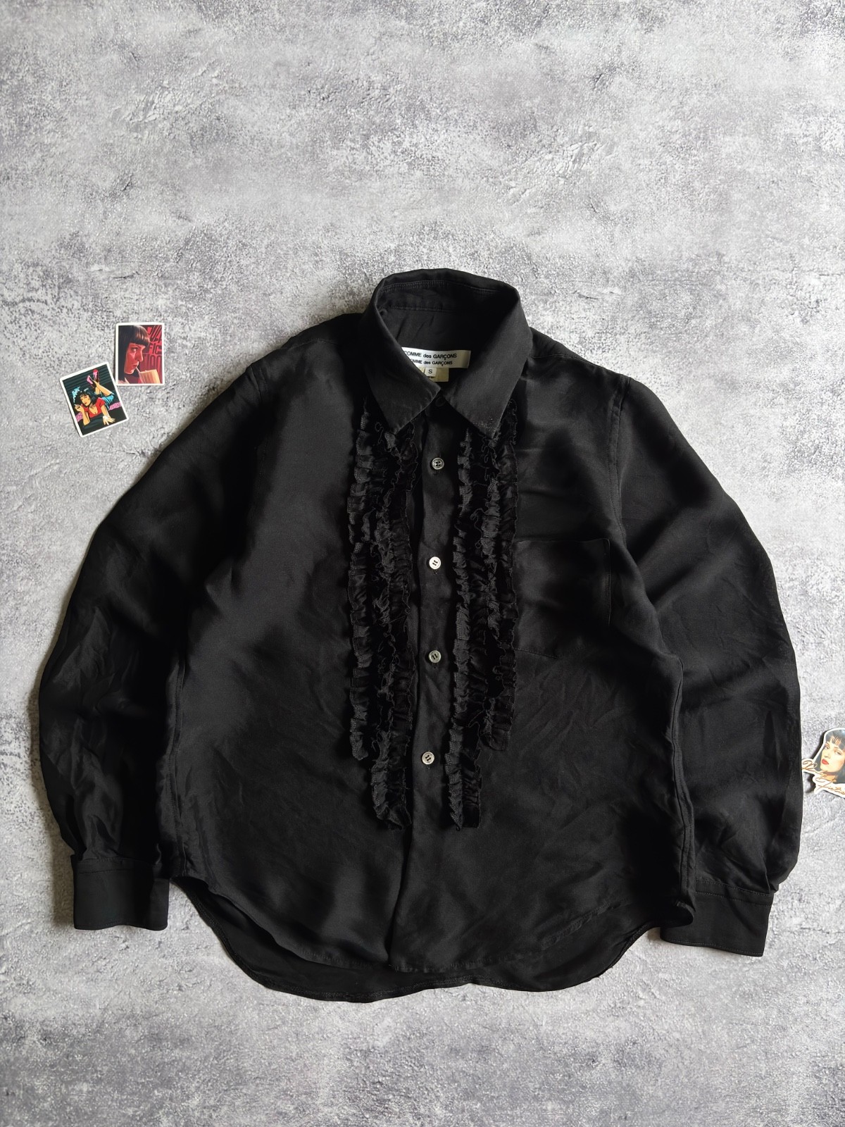 Comme des Garcons Black Ruffle Napoleon Shirt Archive Japan Avant Garde A/W 2005