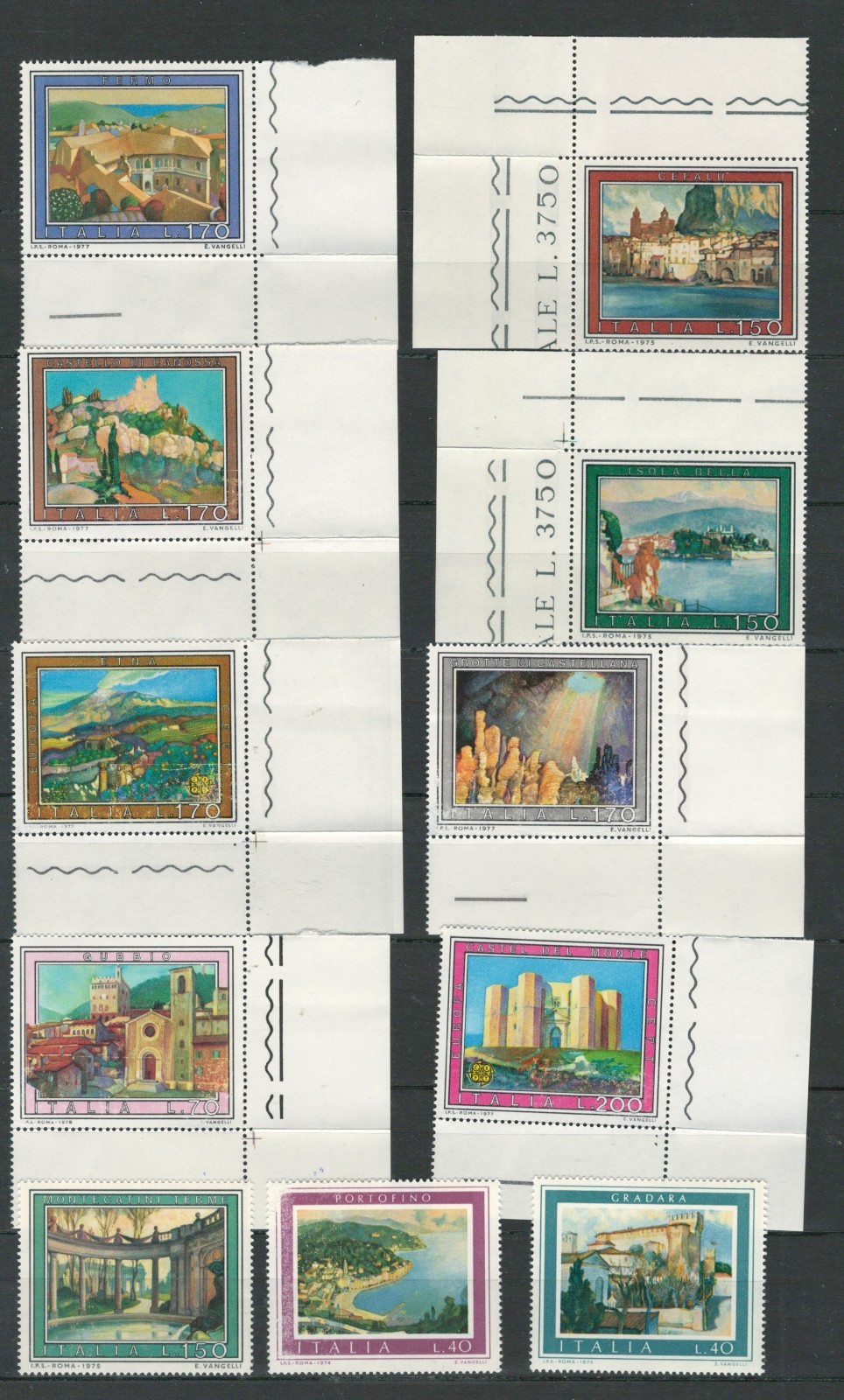 ITALY EUROPE HISTORICAL SITES & PLACES MNH STAMPA LOT (ITAL 769)