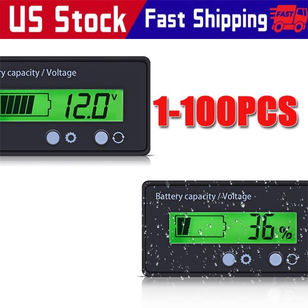 12V/24V/36/48V Battery Status Charge LCD Digital Indicator Monitor Meter Gauge