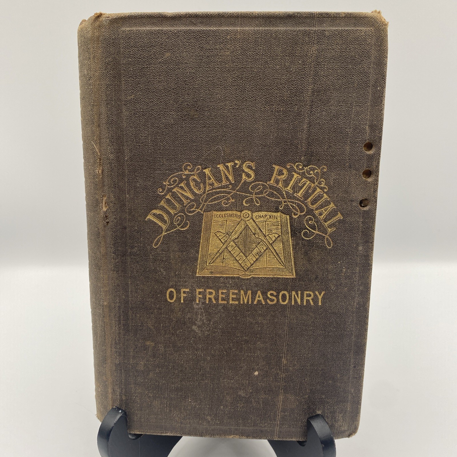RARE 1866 Duncan\'s Masonic Ritual Monitor Antique Book L Fitzgerald Freemasonry