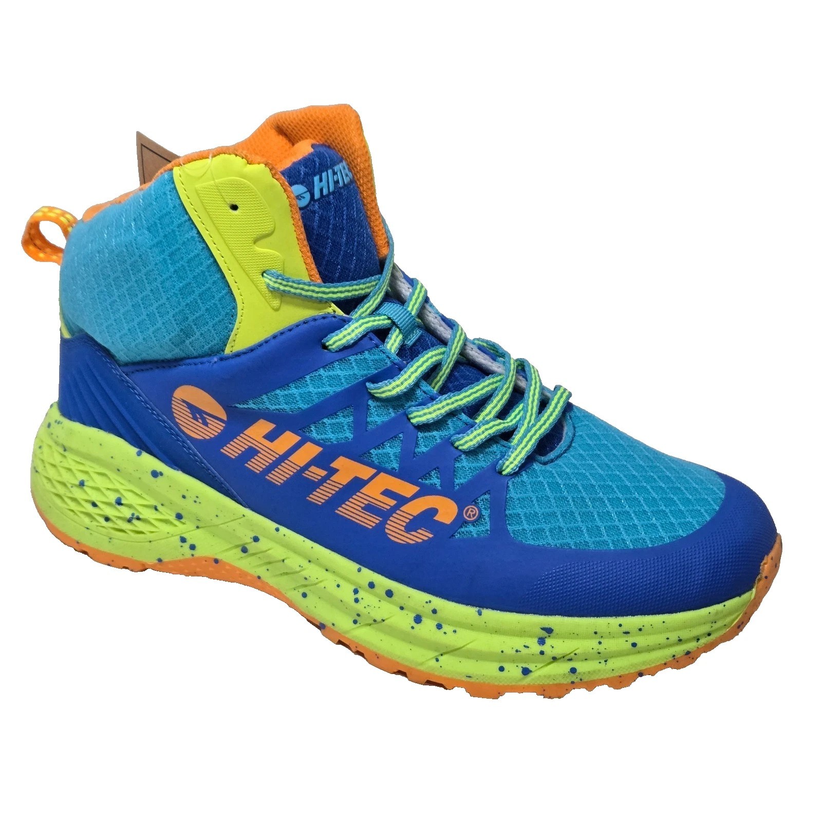 Hi Tec Men\'s Demolisher Mid Lace Up Athletic Hiker Scuba Blue/Lime Punch Size 9 Hi Tec Men\'s Demolisher Mid Lace Up Athletic Hiker Scuba Blue/Lime Punch Size 9
