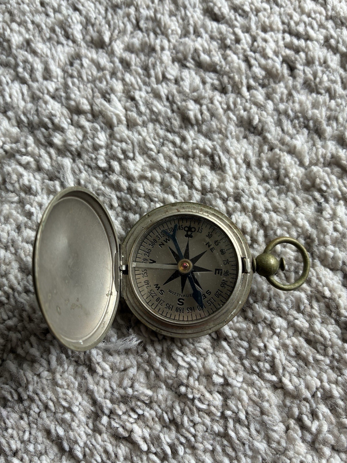 Vtg WW2 US Army Officer's Hunter-Style Longines-Wittnauer Compass Navigation