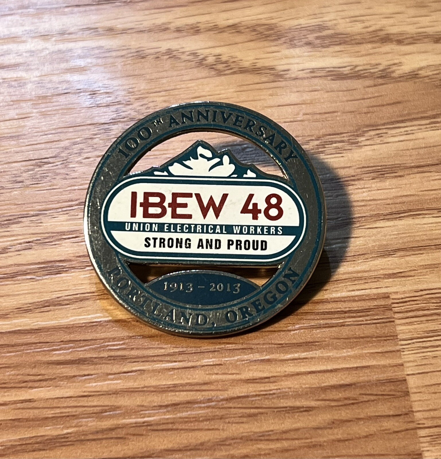 Rare 100th Anniversary IBEW 48 Union Electrical Workers Portland Oregon Pin