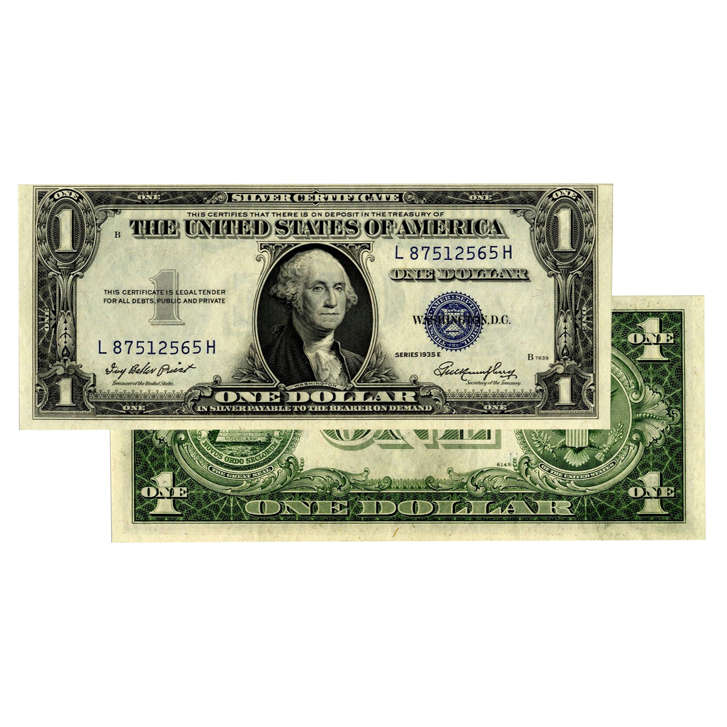 $1 - 1935 Blue Seal Silver Certificate - Uncirculated $1 - 1935 Blue Seal Silver Certificate - Uncirculated