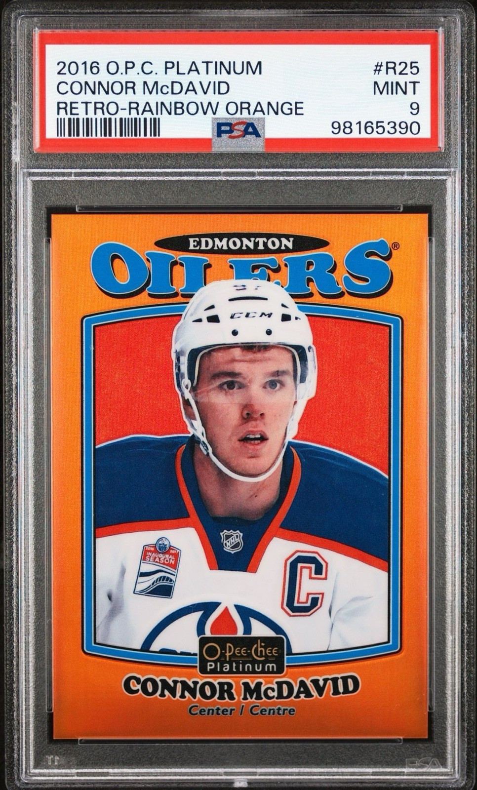 2016-17 O-Pee-Chee Platinum Connor McDavid Retro Orange Rainbow PSA 9 RARE