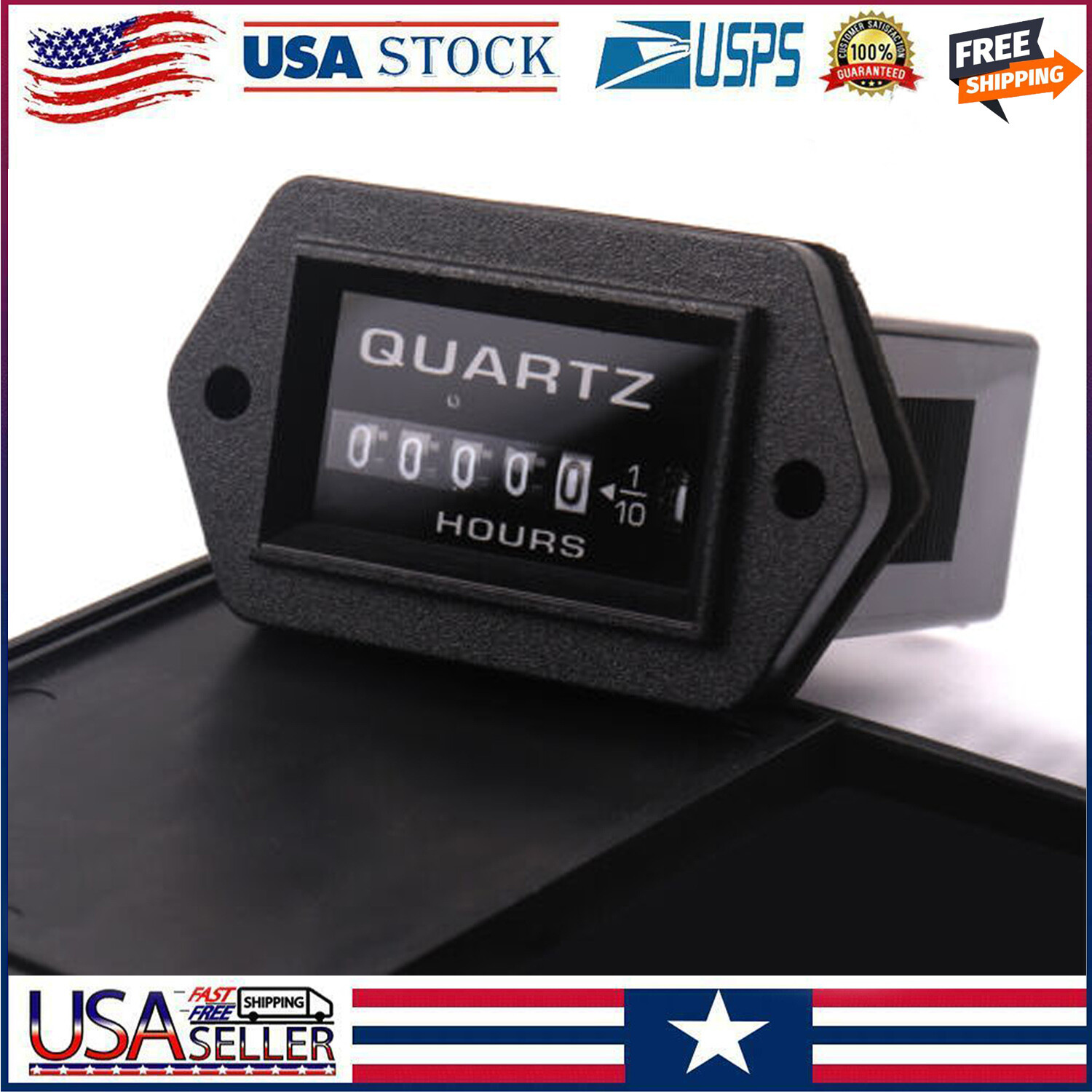 Digital Hour Meter 12V-36V - Individual Engine Gauge for Boat, Truck, Tractor