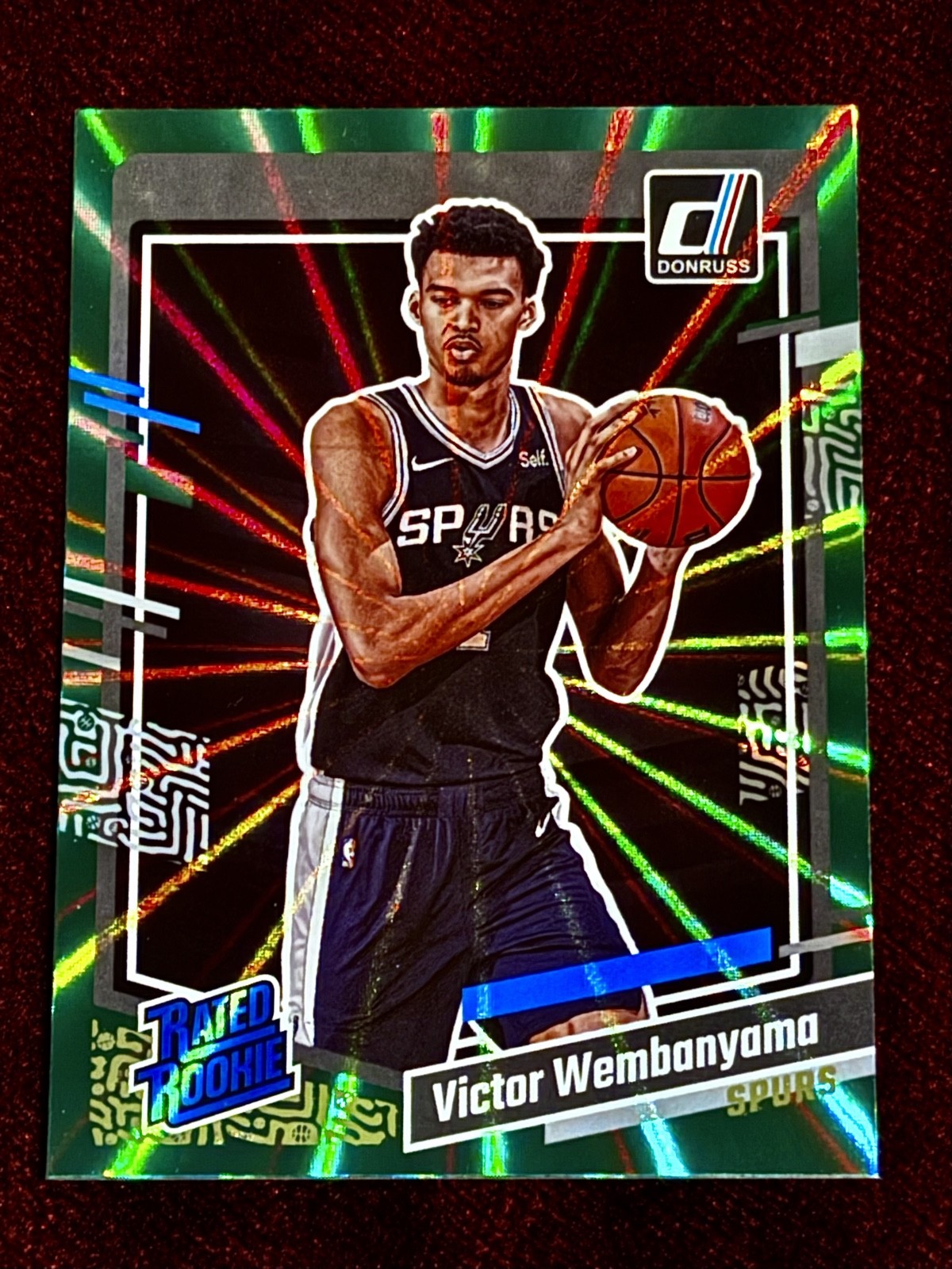 2023-24 Panini Donruss - Rated Rookie Victor Wembanyama #220 Holo Green Laser RC