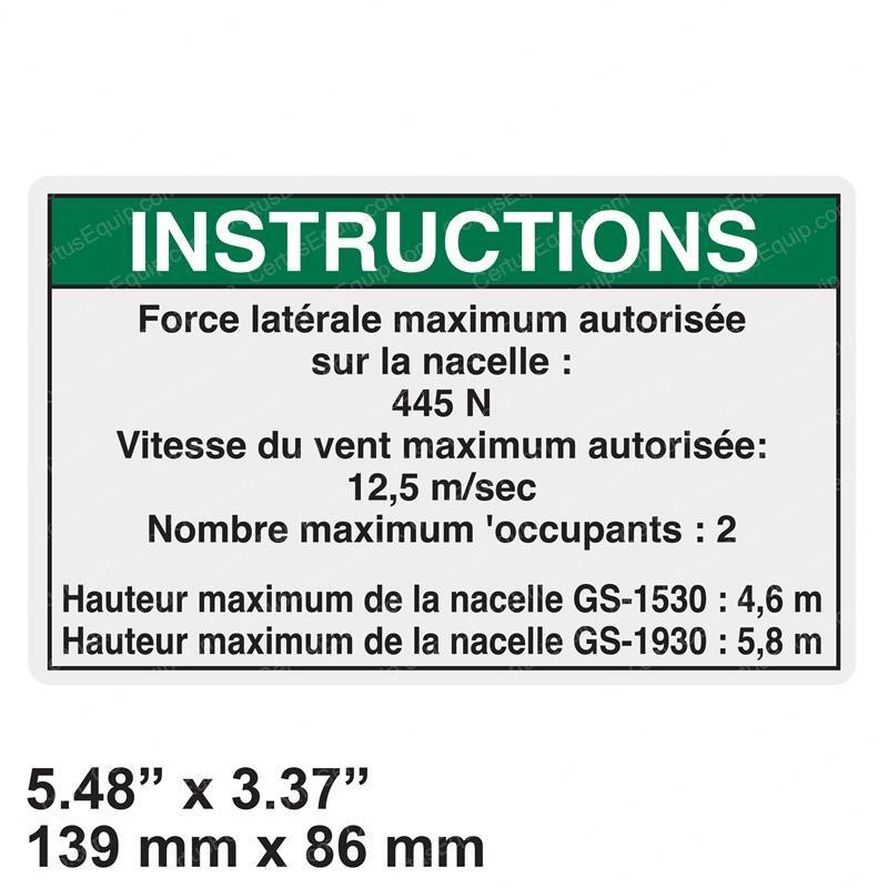 GN82565FR DECAL NOTICE SIDE FORCE ANSI