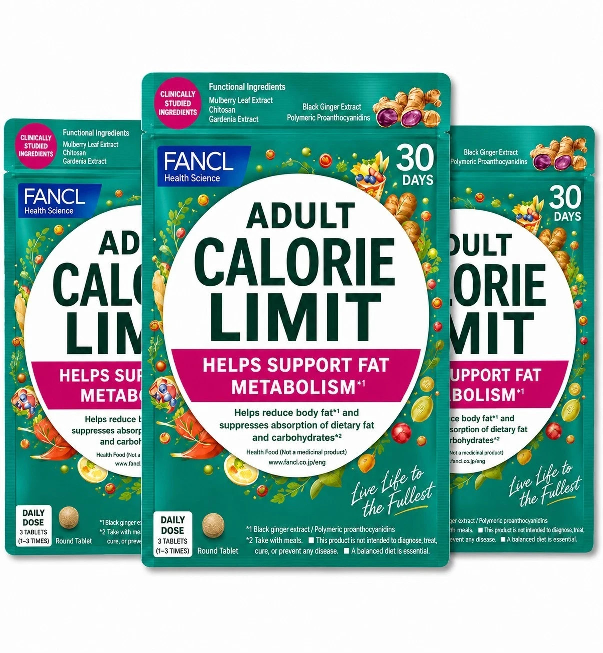 FANCL Calorie Limit for Adults (30 servings x 3 bags) FANCL Calorie Limit