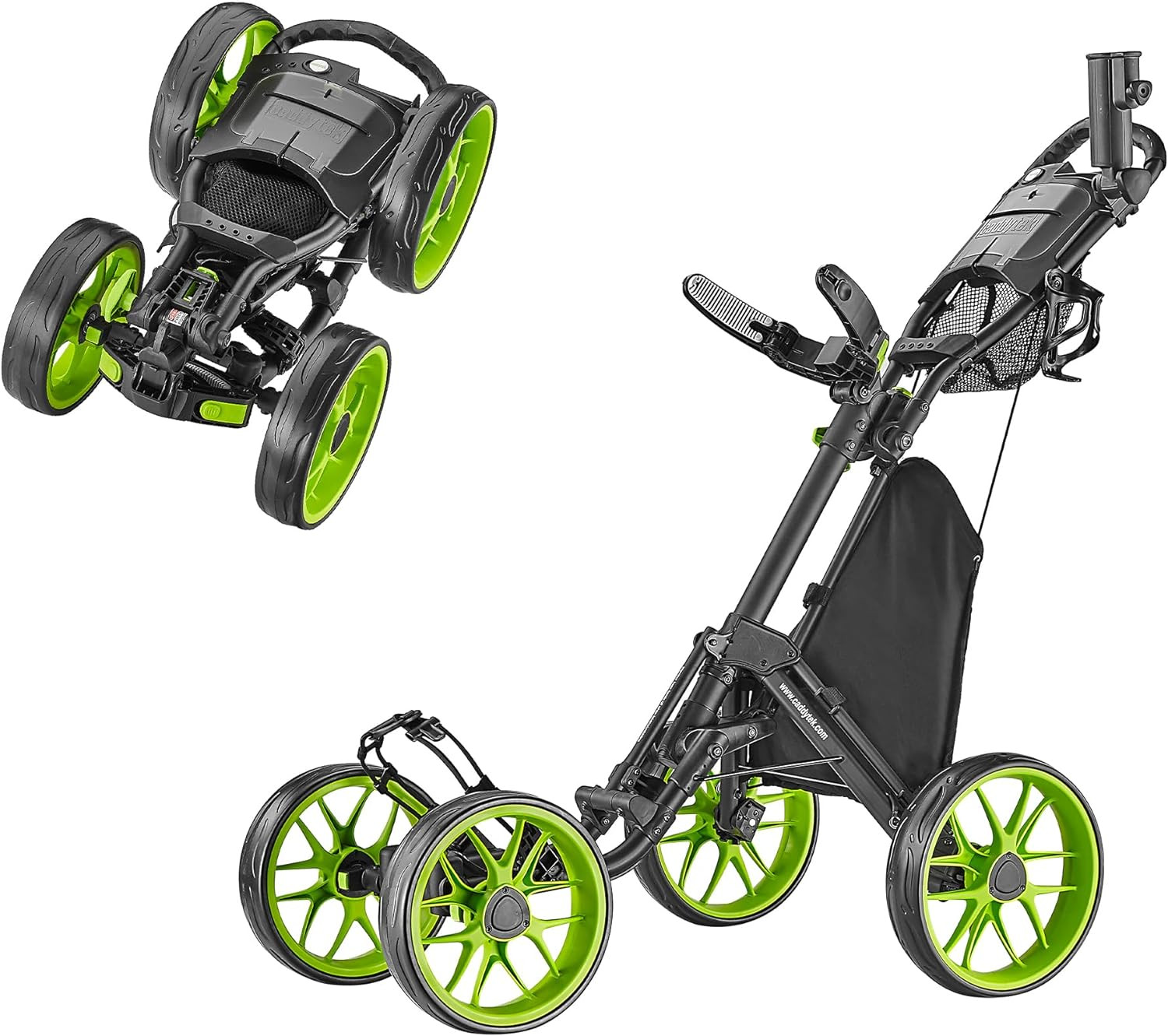 Caddytek 4 Wheel Golf Push Cart - Caddycruiser One Version 8 1-Click Folding Tro Caddytek 4 Wheel Golf Push Cart - Caddycruiser One Version 8 1-Click Folding Tro