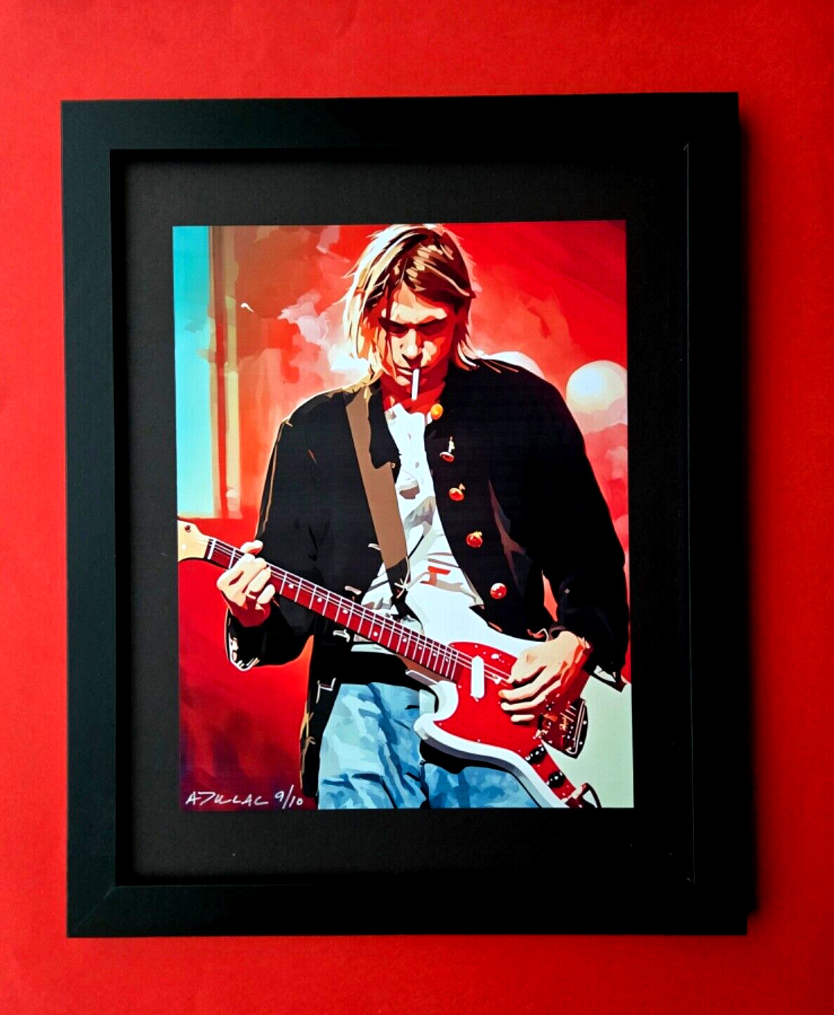 ALEXANDER DULAC | KURT COBAIN NIRVANA Hand Signed Authentic Print Ed of 10 COA