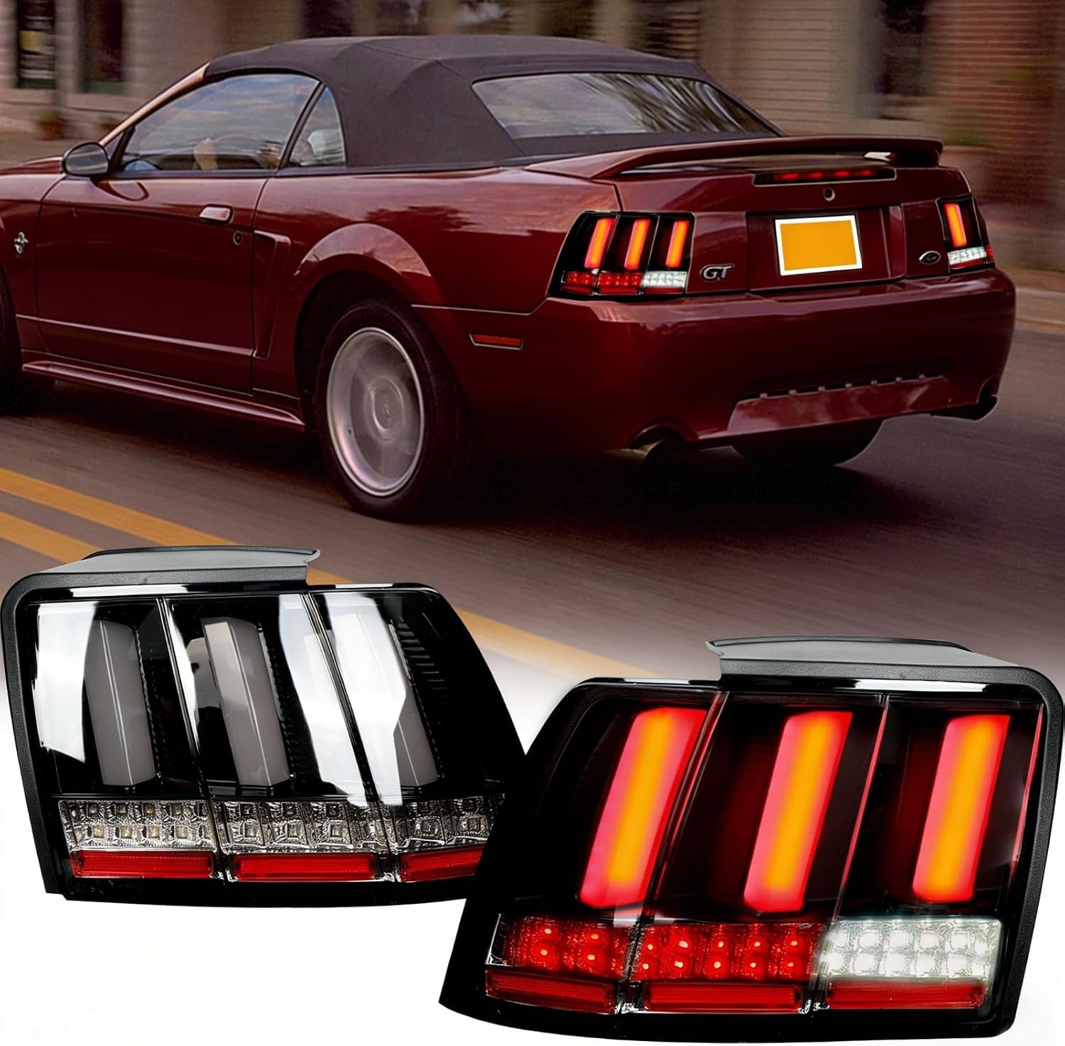 1999-2004 Mustang LED Tail Lights Sequential Smoked Plug&Play