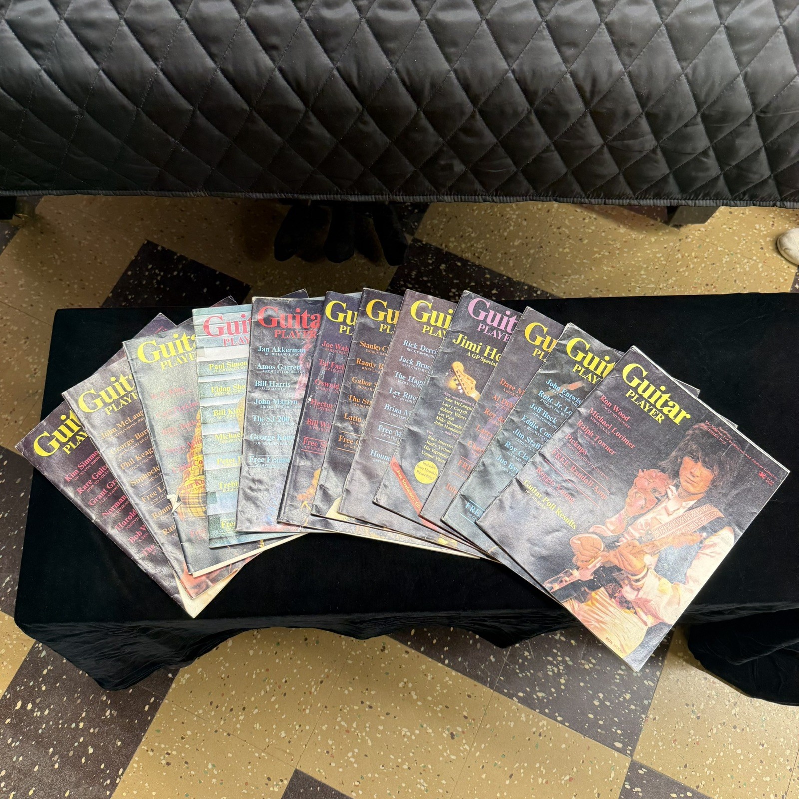 Vtg 1975 Guitar Player Magazine Full Year Lot 12 Issues Jimi Hendrix Mini Record
