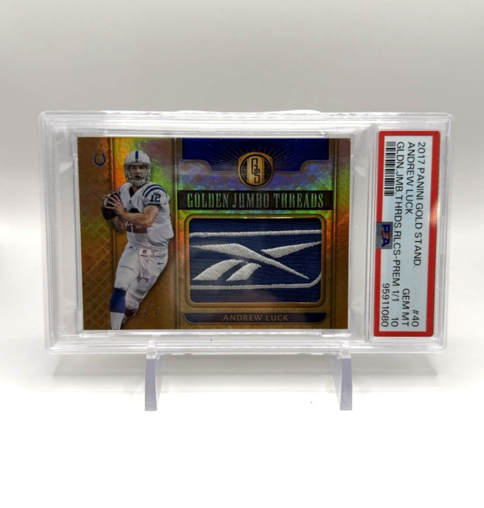 2017 Panini Gold Standard Andrew Luck #40 Golden Jumbo Threads 1/1 PSA 10 GEM MT
