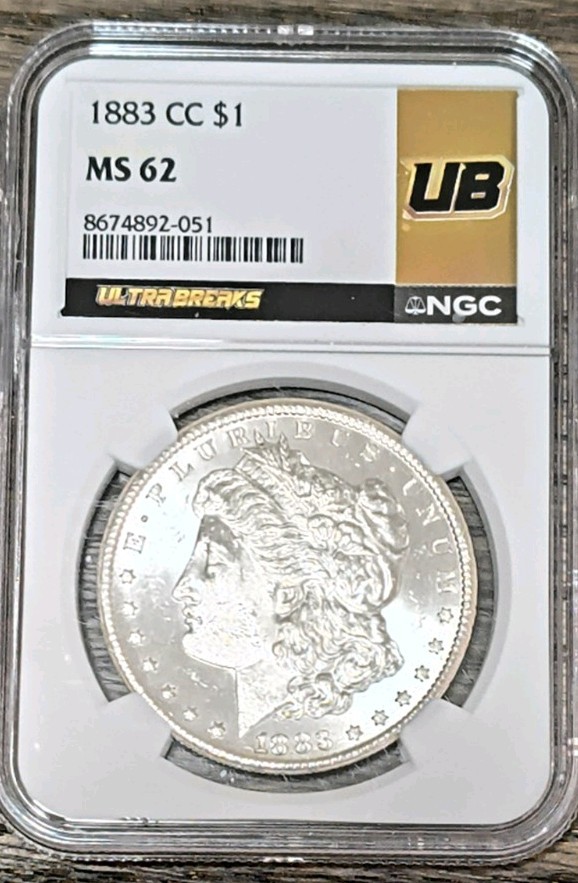 1883 CC $1 Morgan Silver Dollar NGC MS62, Carson City, Brilliant Uncirculated
