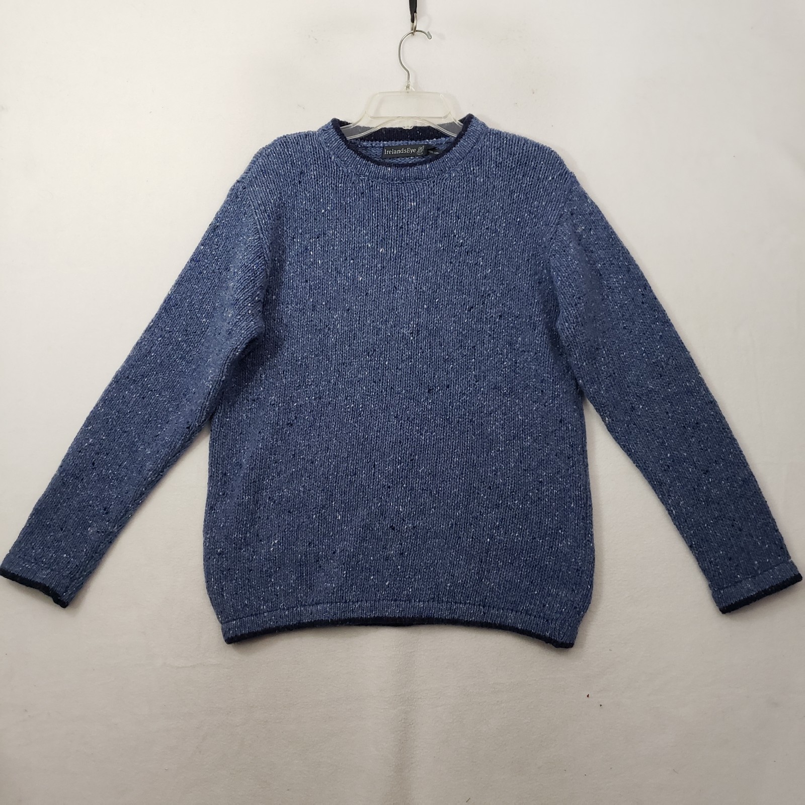 Irelands Eye Roundstone Sweater Mens Medium Ocean Blue Wool Cashmere Blend Knit
