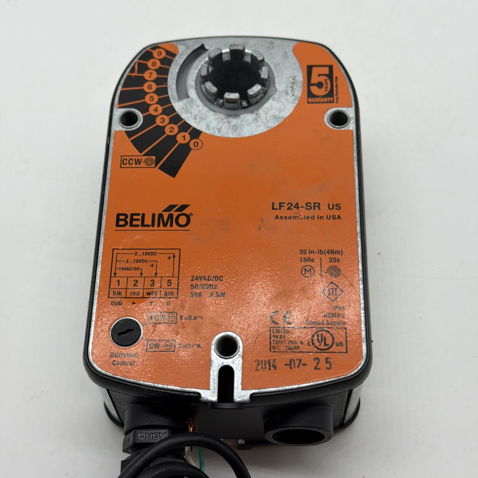 Belimo LF24-SR US Spring Return Proportional Damper Actuator 24VAC/DC Belimo LF24-SR US Spring Return Proportional Damper Actuator 24VAC/DC