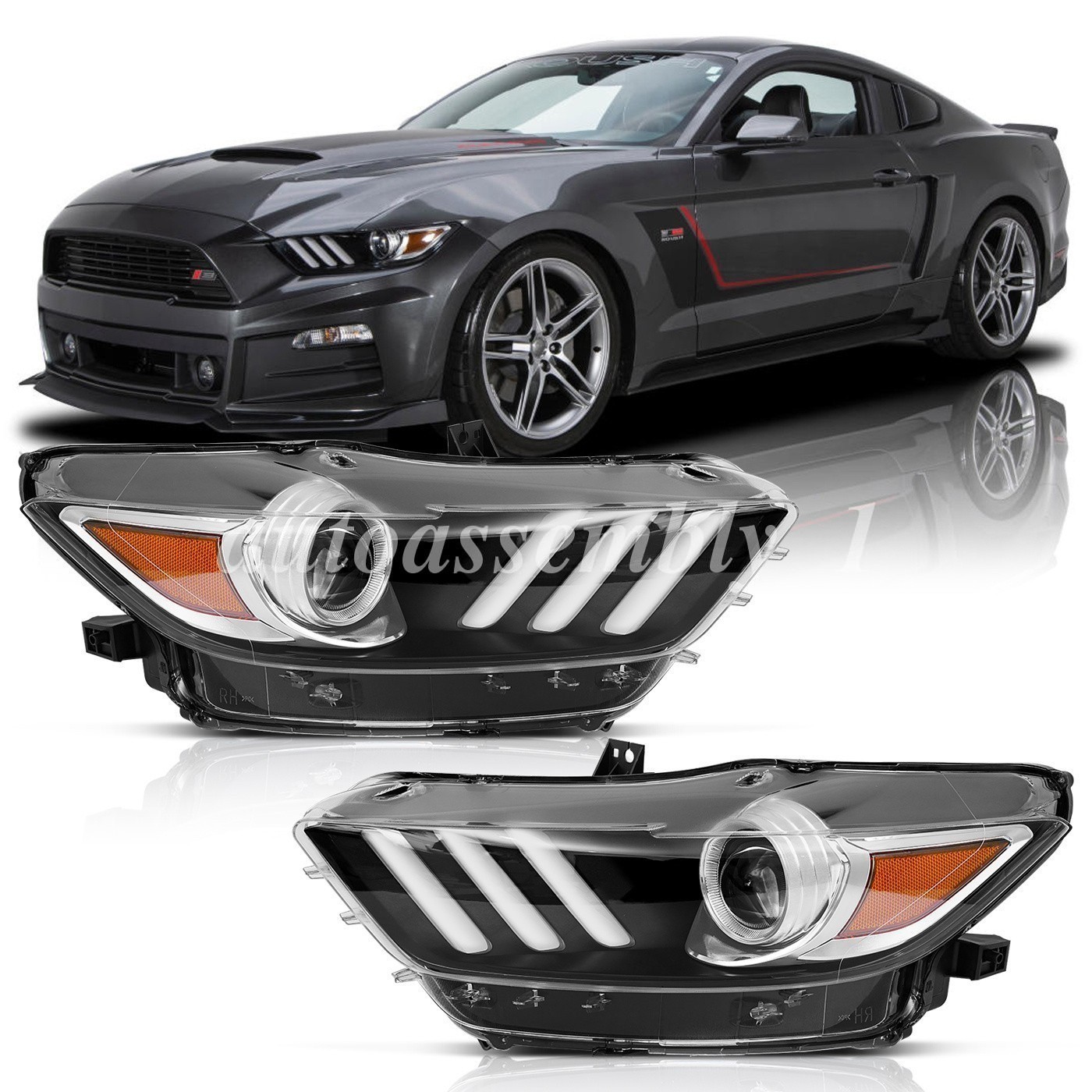 For 2015 2016 2017 Ford Mustang Pair Left+Right HID/Xenon Headlights Assembly For 2015 2016 2017 Ford Mustang Pair Left+Right HID/Xenon Headlights Assembly