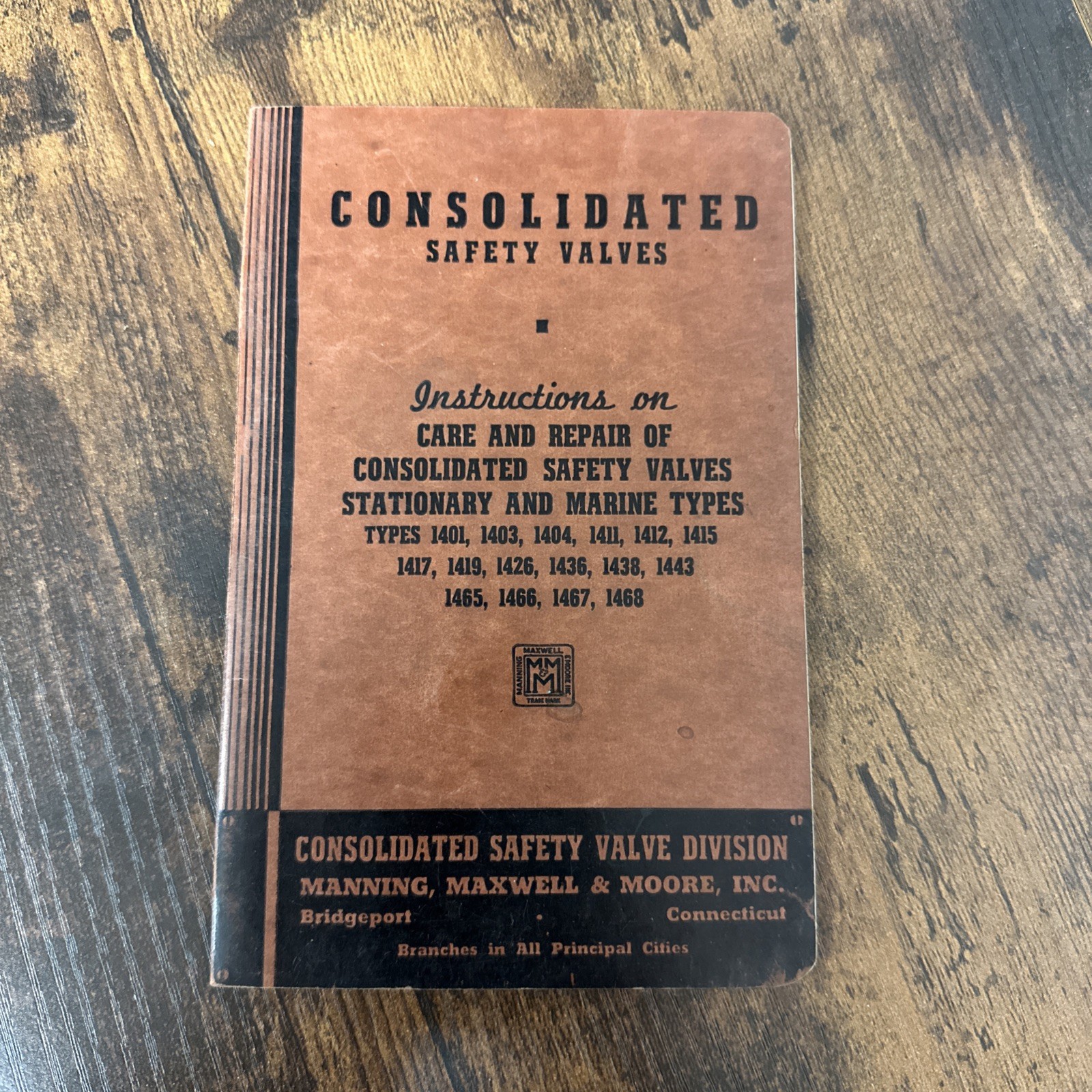 Vintage 1940 Consolidated Safety Valves Instructions Manning Maxwell Moore Vintage 1940 Consolidated Safety Valves Instructions Manning Maxwell Moore