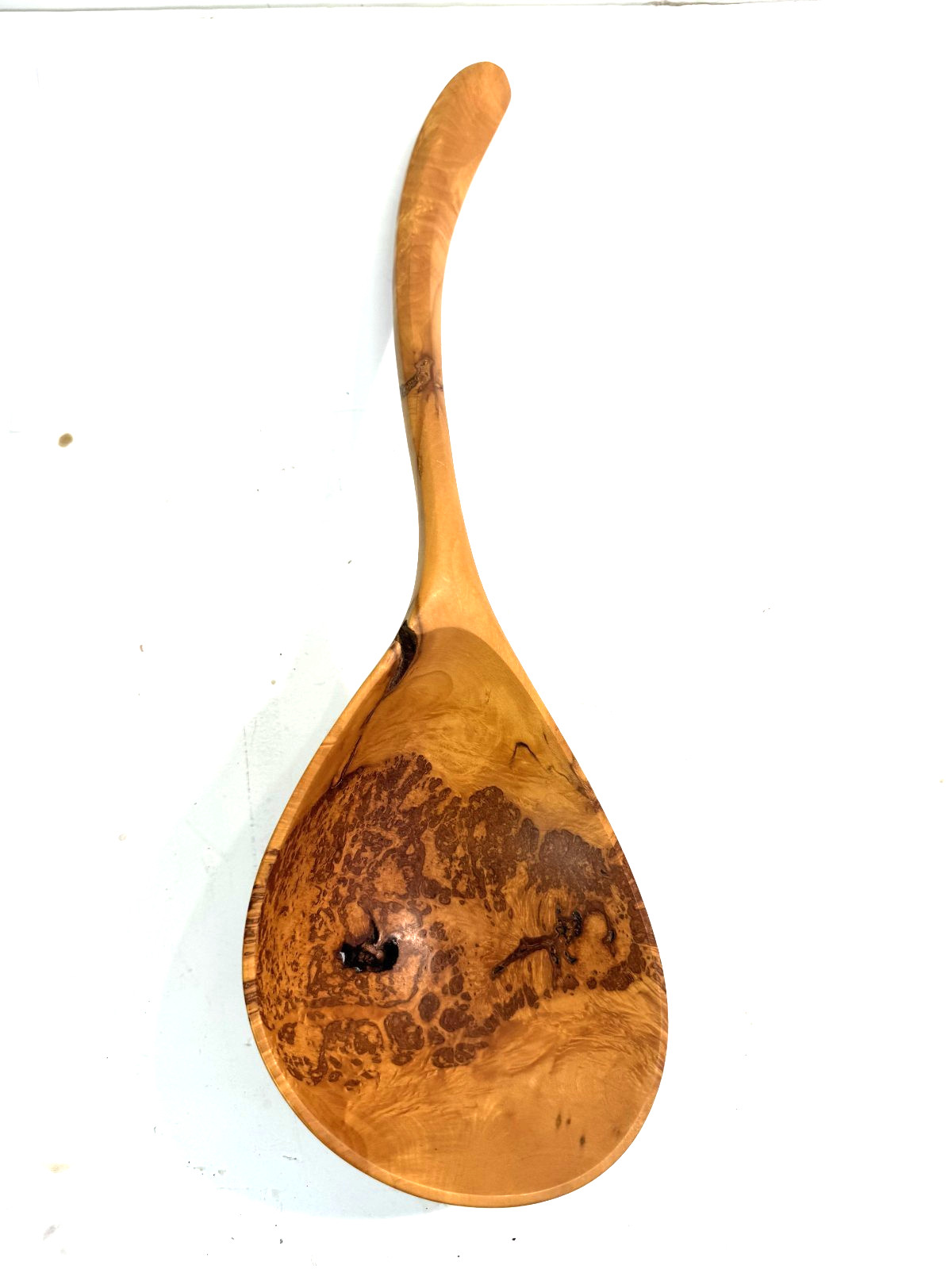 Hand Carved Live Edge Wood Burl Ladle Spoon Rustic Natural Wood Folk Art 19\